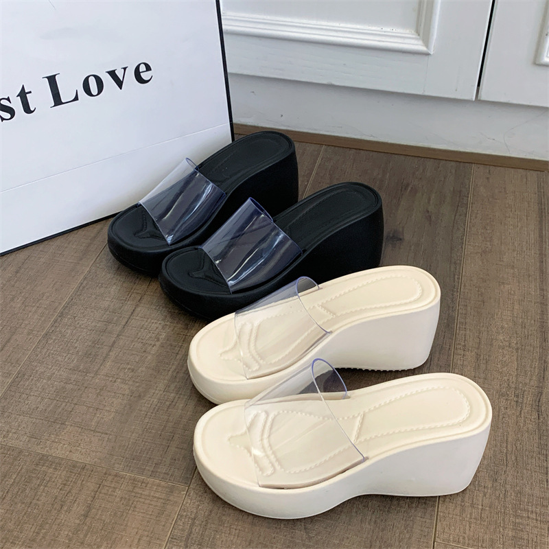 2026 New Style YuTuo F062 Factory Custom Women Platform for Transparent PVC Strap Wedge Sandals Wholesale Summer Outdoor detail