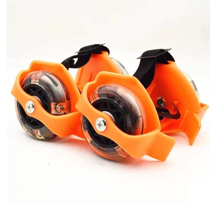4 Wheels Kids Adjustable Flashing Heel Skates Roller Shoes detail