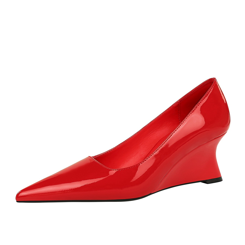 2905-1 BIGTREE European and American Style Fashion Banquet Wedge Shoes Women's Shoes High Heels Wedge Heels Shallow Mouth product view