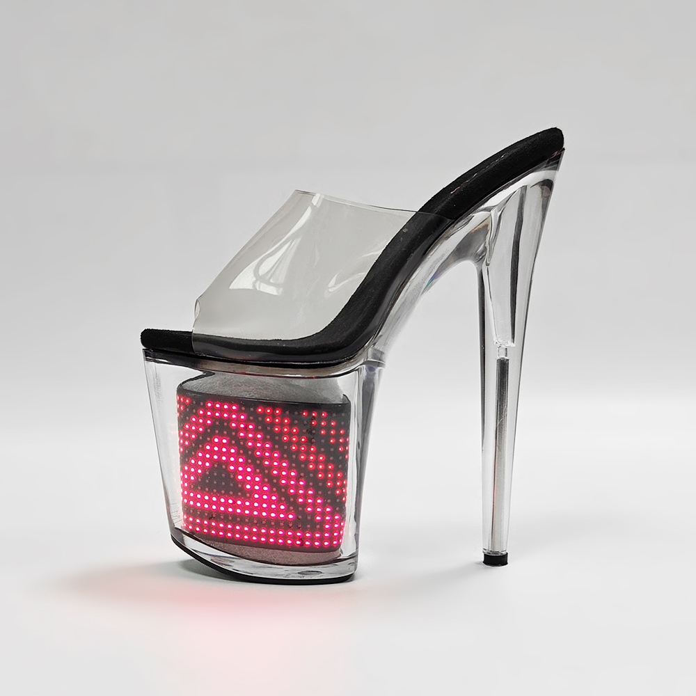 Remote Led Light Platform Sandals Sexy Transparent Slim Ultra High Heels 20 CM Women Sandal Female Pole Dancing Shoes Women