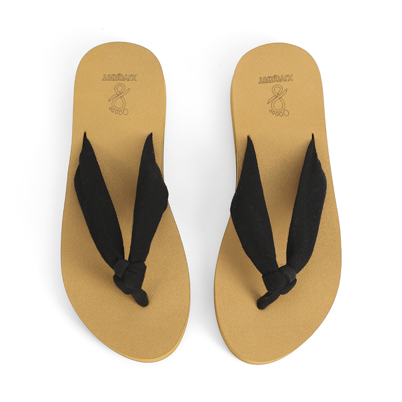 Women EVA Flip Flops Knotted Cloth Strap Lightweight Beach Slippers product view