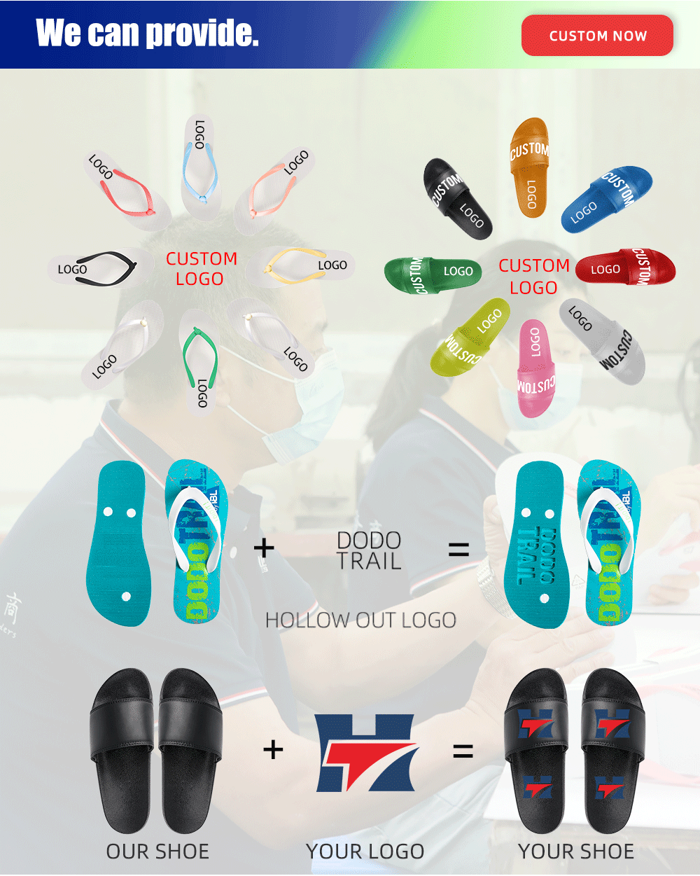 High-end Luxury Brand Custom Flip-flops Factory Custom Flip Flops Personalized White Color Women Wedding Flip Flops detail