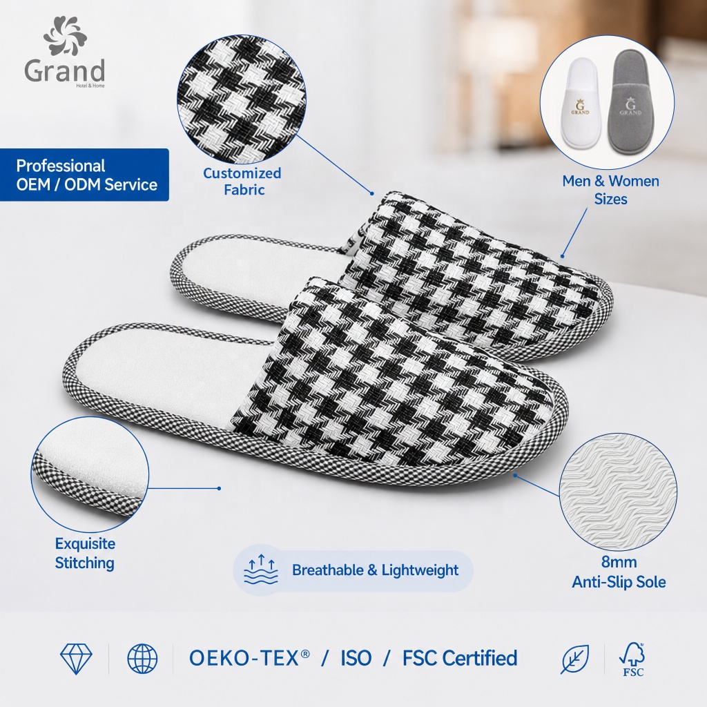 Wedding Guest Favor Non-Skid Washable Disposable Slipper Custom Colors for Events Parties Corporate Giveaways Hotel Supplies detail