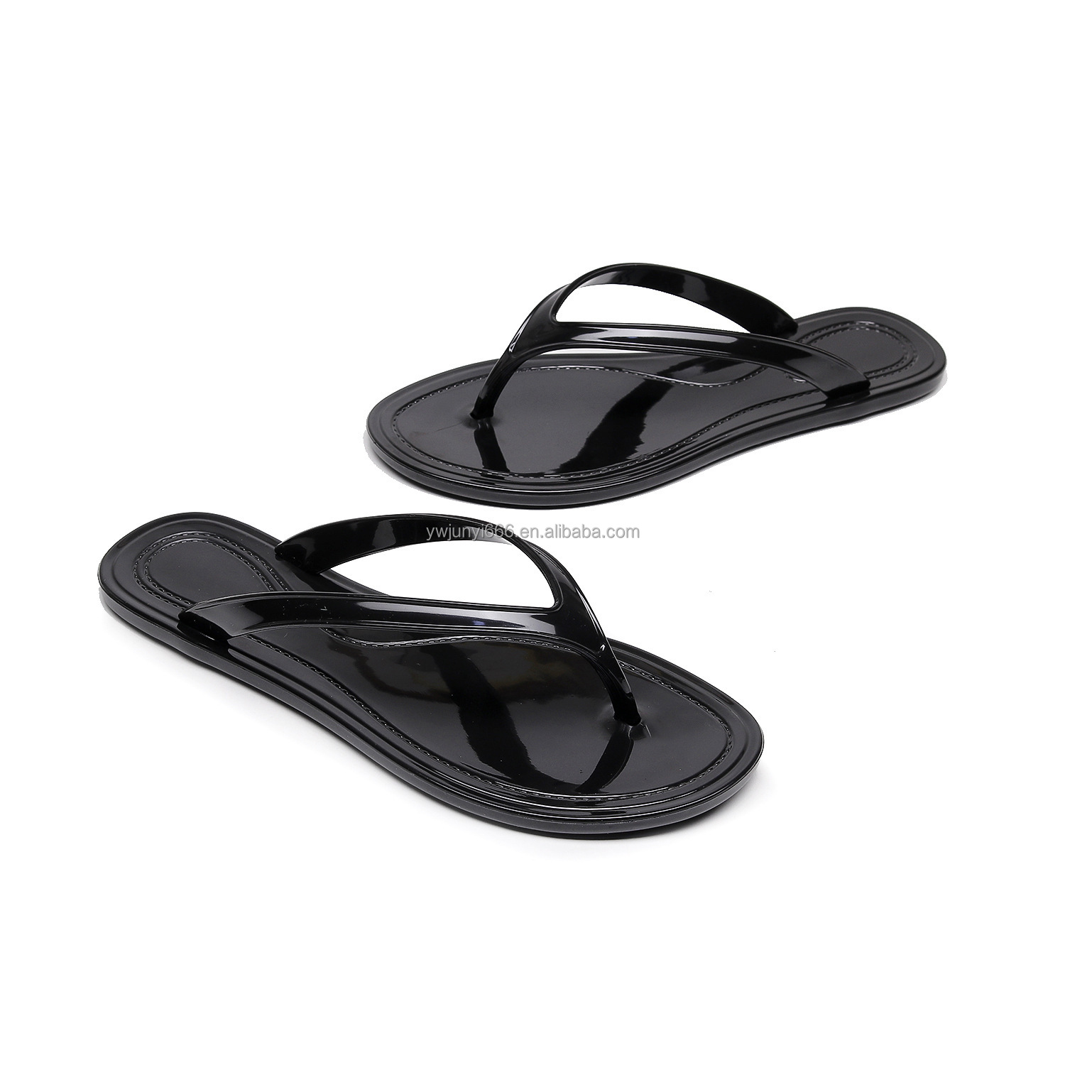 Fashion Versatile Women Plastic Jelly Flip Flops Flat Clip Toe Sandals Casual Outdoor Beach Thong Slippers for Summer detail