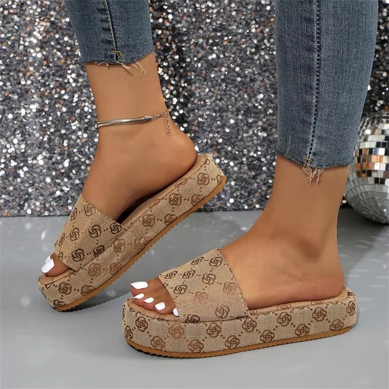 Best Selling 2025 Designer New Summer Wedges Platform Arch Support Shoes Female Flip-Flops Slippers Sandals for Women and Ladies detail
