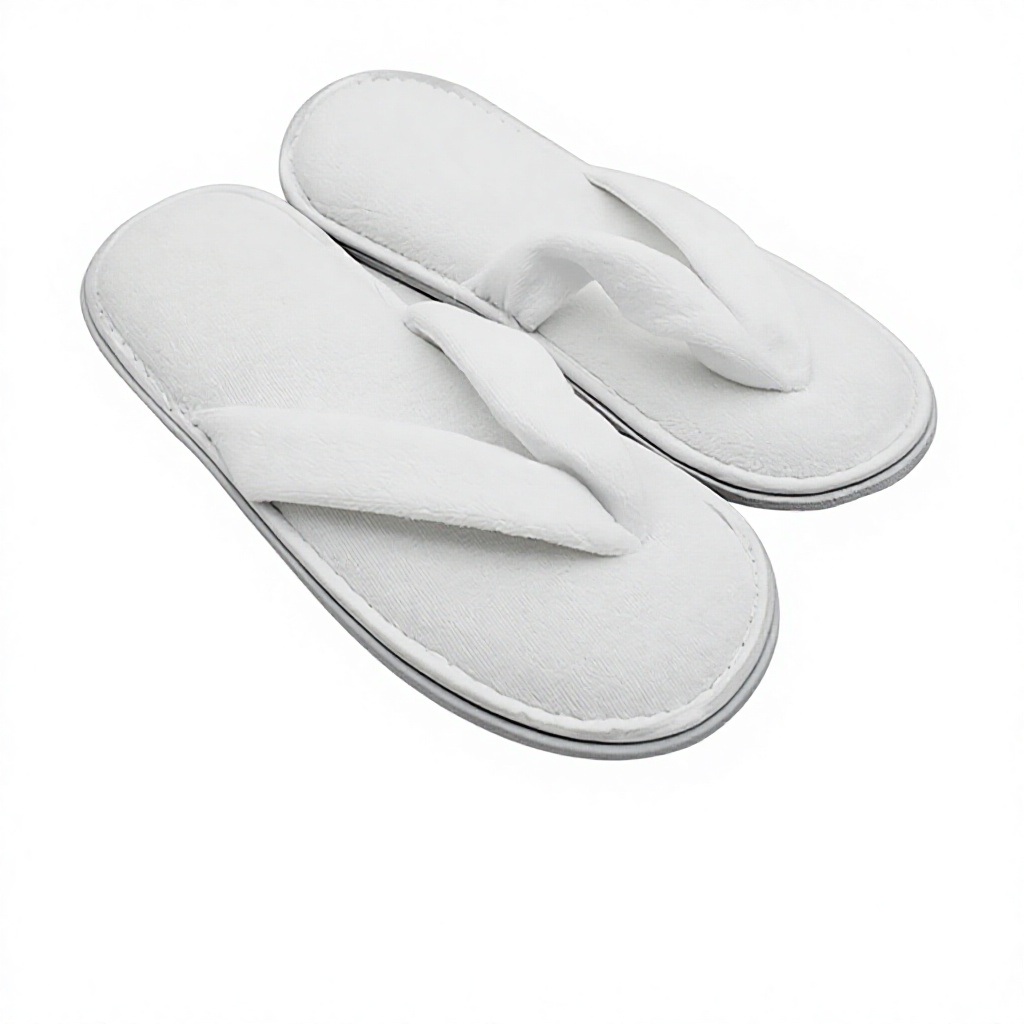Hotel Disposable Cloth Slippers Guesthouse Room Amenities Cut-Pile Flip-Flops Thickened Non-Slip Thong Sandals Customizable Logo
