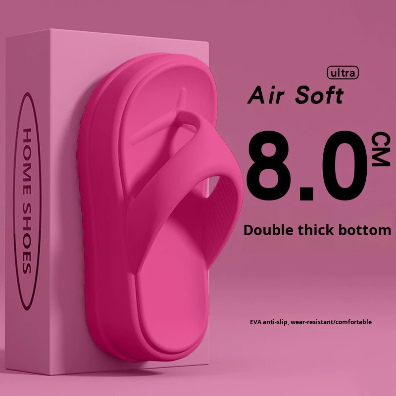Popular Platform Thick-Soled Flip-Flops Women 2025 New Summer Style Height-Increasing Non-Slip Beach Shoes Soft Cushioning Feel