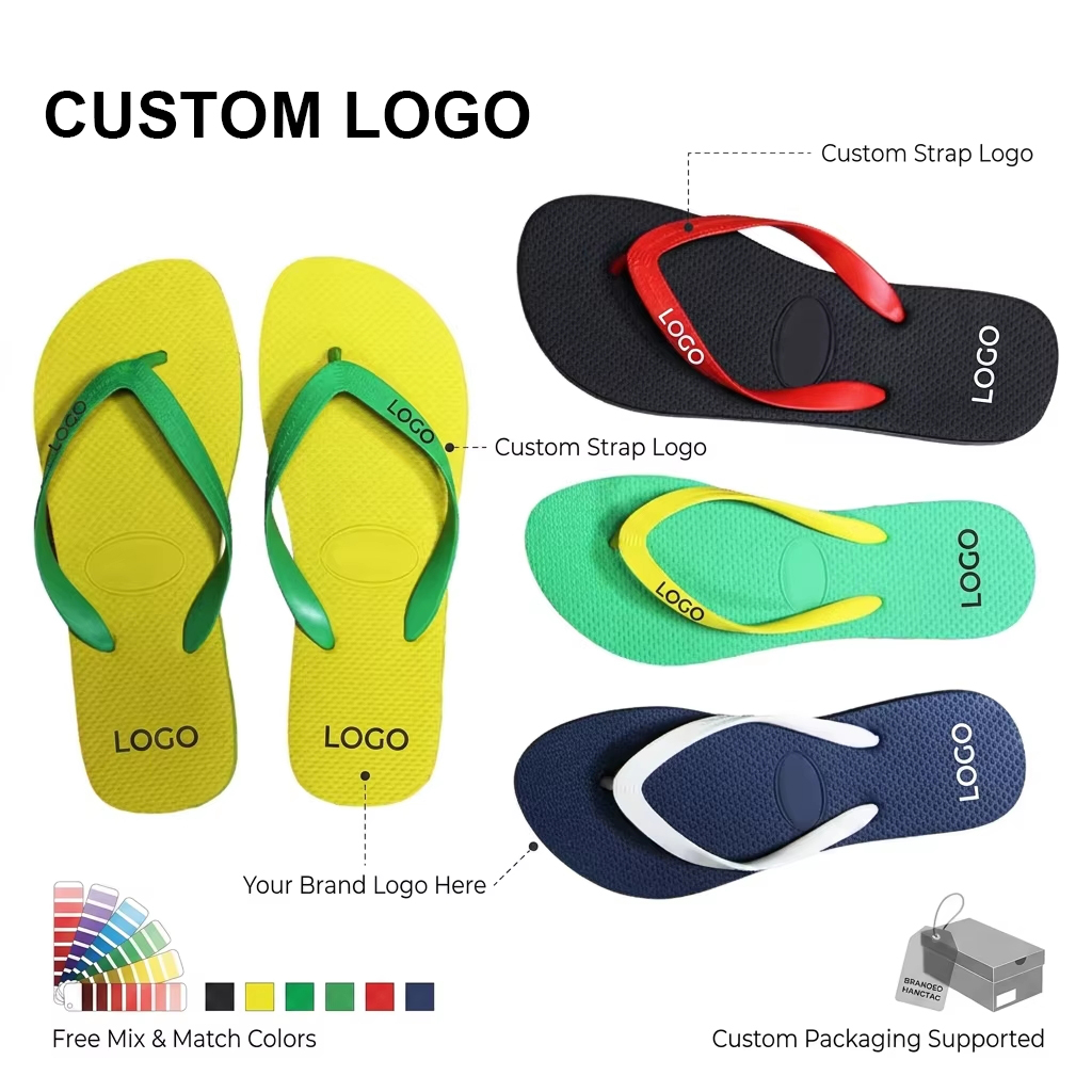 Nicecin Custom OEM Rubber Blank Sublimation Non-slip Summer Beach Slides Casual Flat Shoes Men Flip Flops Wholesale Flip-flops