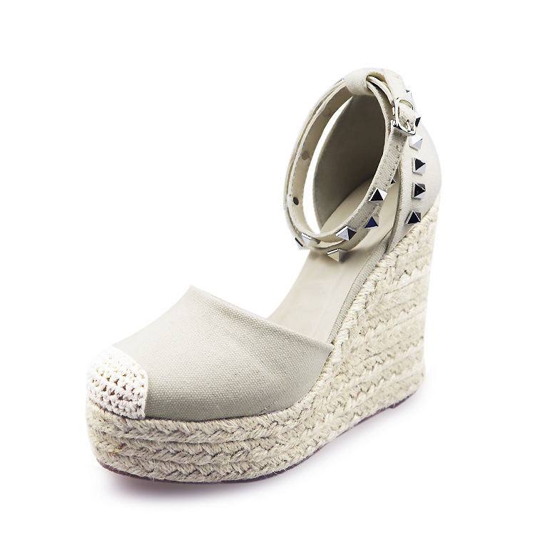 Women's 2024 Summer Slip-On Closed Toe Wedges Shoes Breathable and Anti-Slip Espadrille Platform Sandals Zapato De Mujer product view