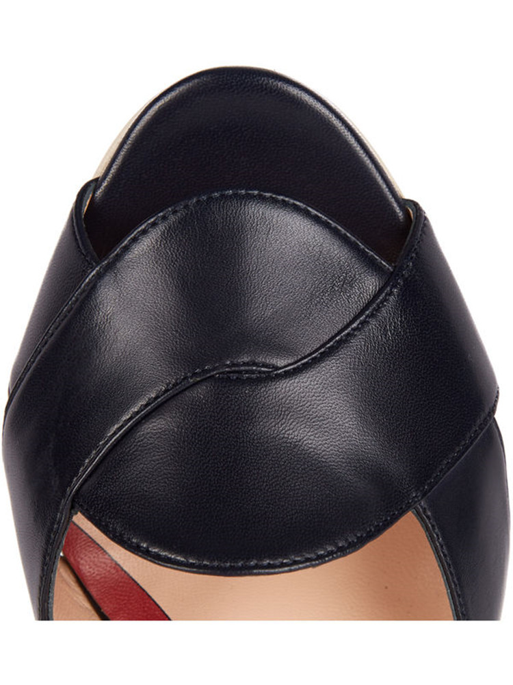 2021 European American Women's Large Size Fashion High-Heeled Wedges Sandals New Buckle Color-Matching Design Cross-Border High detail
