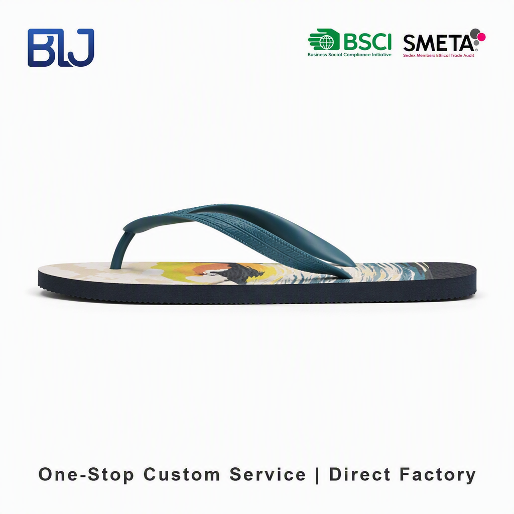 Digital Sublimation Print Expert Surfing Pattern Flip Flops Full Color REACH Compliant Bulk Wholesale Beach Thong Sandals detail