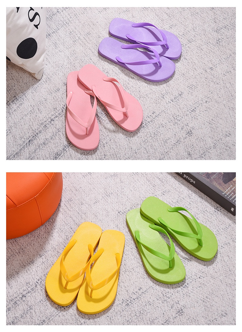 Wholesale PVC Flip Flops Low MOQ 20 Pairs Summer Casual Beach Thong Slippers Multi Color Sandals detail
