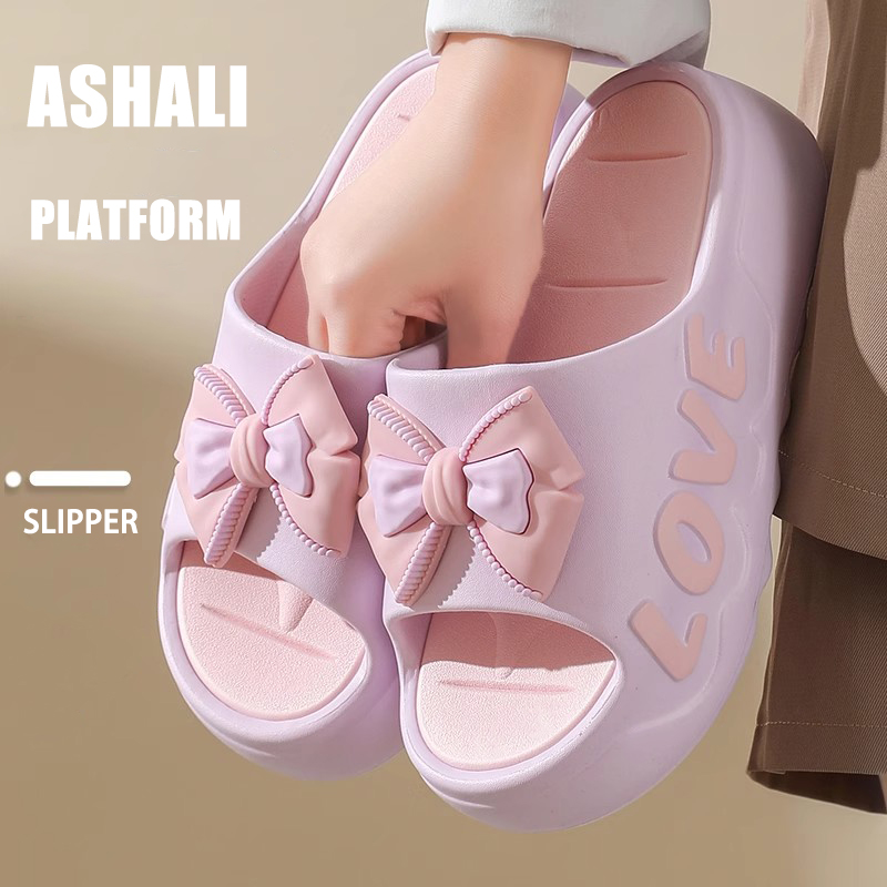 Women's Fashion Trend Summer Outdoor Beach Platform Thick-Soled Printed Bow Sandals High Heels Non-Slip Height Increasing product view