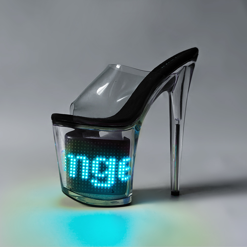 Remote Led Light Platform Sandals Sexy Transparent Slim Ultra High Heels 20 CM Women Sandal Female Pole Dancing Shoes Women detail