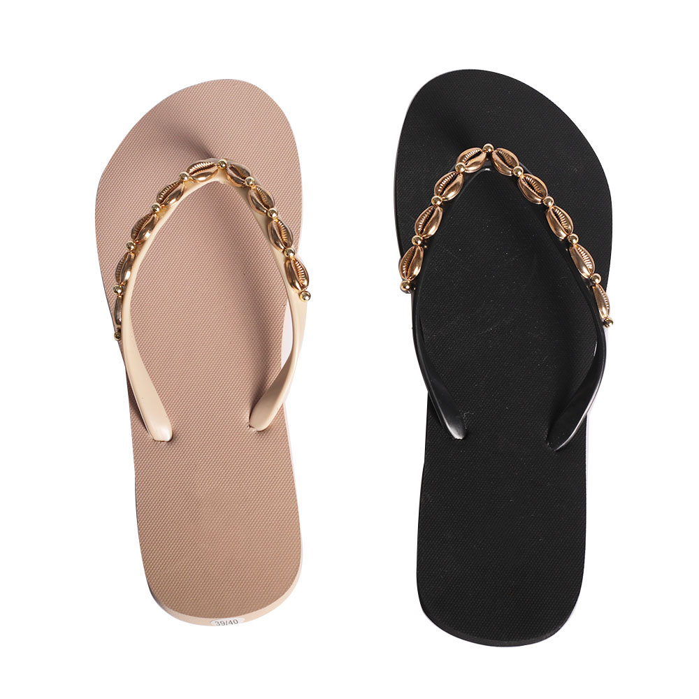 Wholesale Women Flip Flop PE Outsole PVC Upper With Chain Comfortable Footwear Summer Outdoor Beach slippers Summer Beach Sandal product view