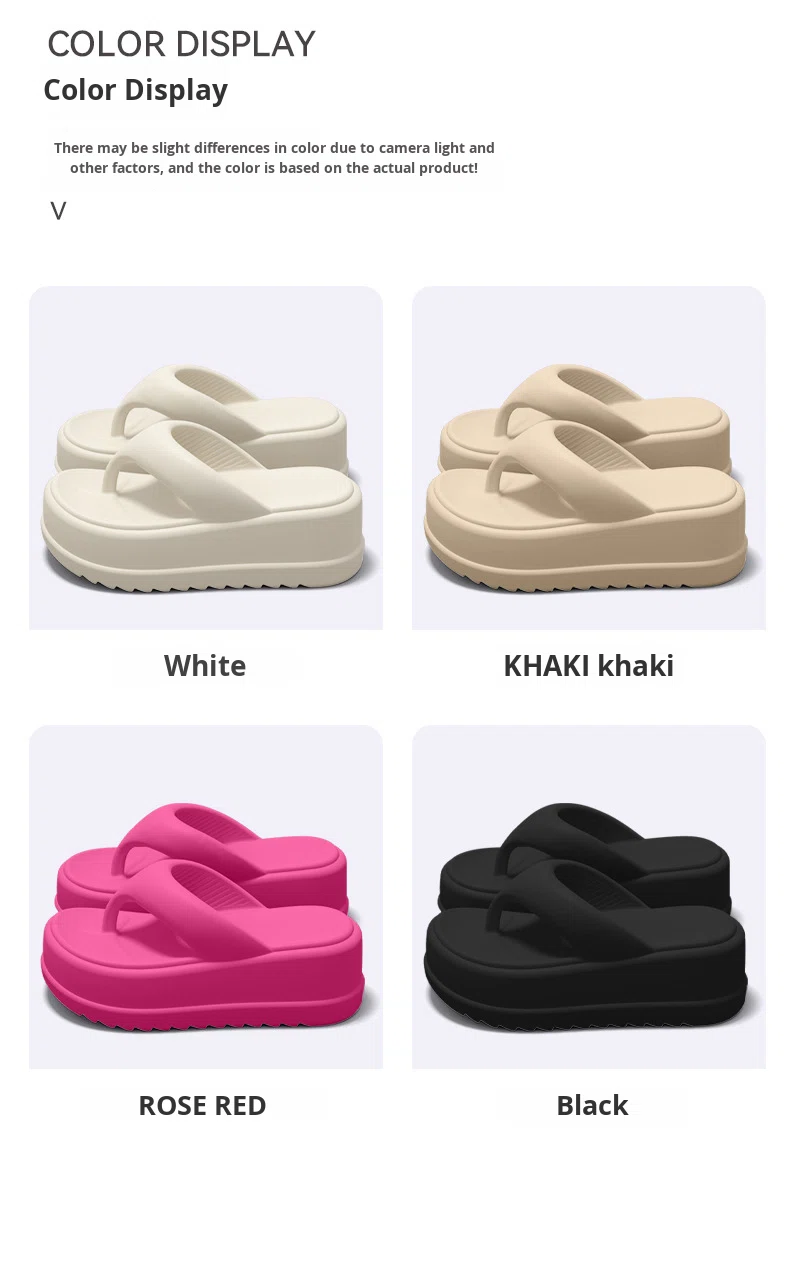 Popular Platform Thick-Soled Flip-Flops Women 2025 New Summer Style Height-Increasing Non-Slip Beach Shoes Soft Cushioning Feel detail