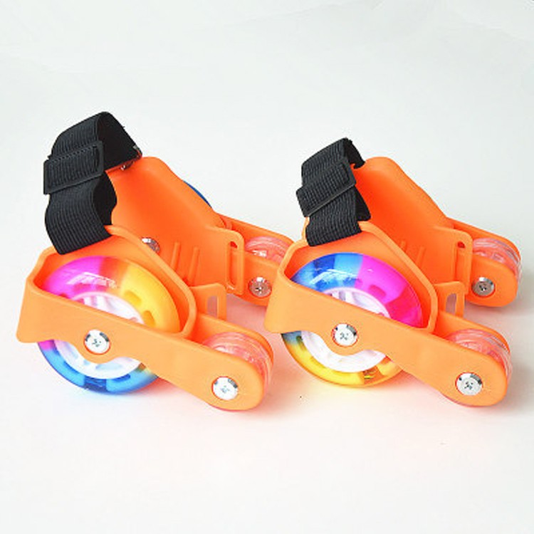 4 Wheels Kids Adjustable Flashing Heel Skates Roller Shoes detail