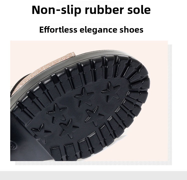 Cross-Border New Chunky-Heel Rubber High-Heel Slippers PU Sandals Women Single-Layer Casual Sports Autumn Slip-On 6-8cm Backless detail
