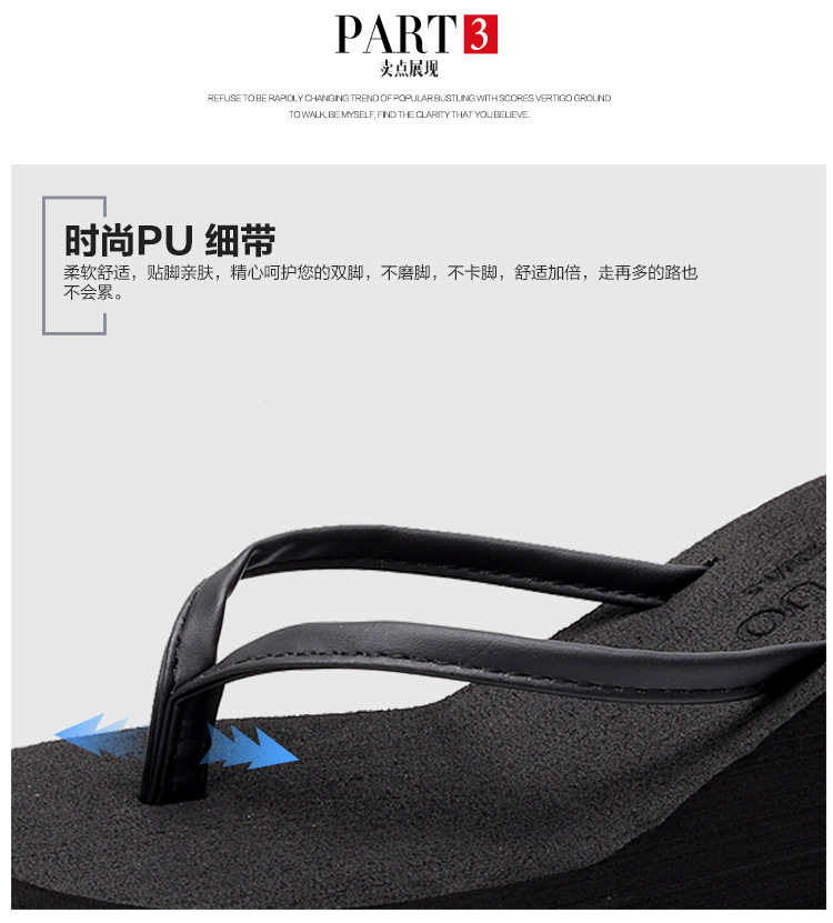 2025 New Design Summer Ladies Wedge Style Platform Women's Flip Flops Ladies High Heel Outdoor Heightening Slippers for Women detail