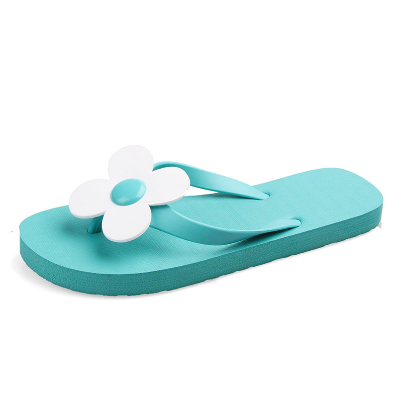 Custom Women's Floral Flip Flops for Summer Light PVC Slides with Flat Soft and Printed Design for Beach Outdoors product view