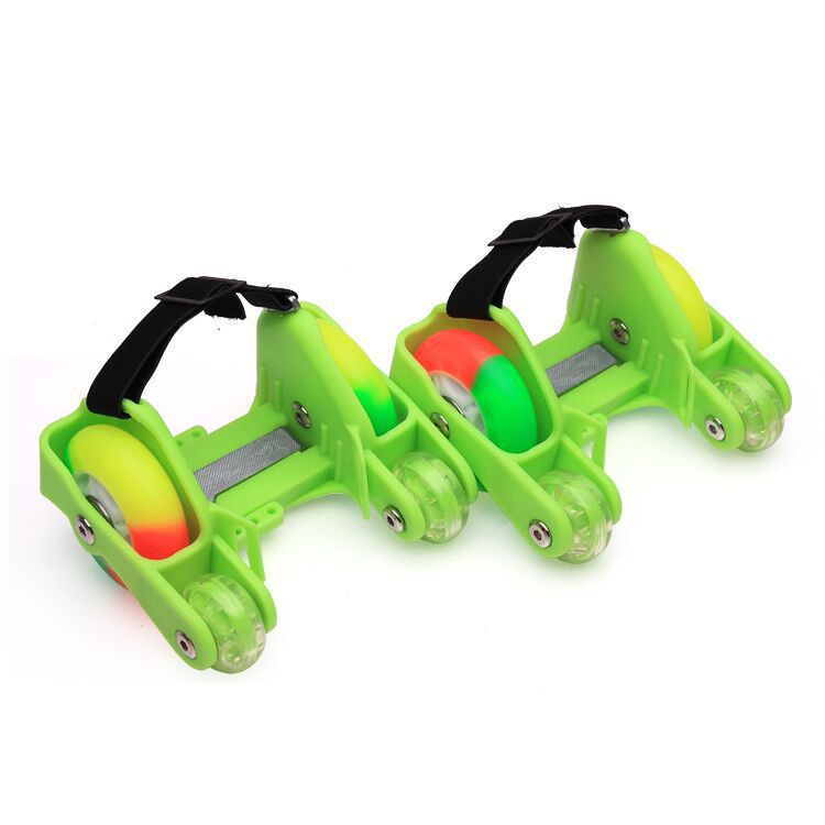 4 Wheels Kids Adjustable Flashing Heel Skates Roller Shoes detail