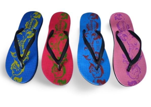Hot Sale Ladies Flat Slippers Customized Eye-Catching New Design Colorful Women's Flip-Flops PU Wholesale Rubber Flip-Flops product view