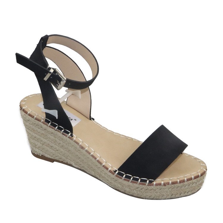 Women's Open Toe Leather Espadrille Wedge Sandals Fashion Casual Platform Heels Non-slip Tall Summer Shoes product view