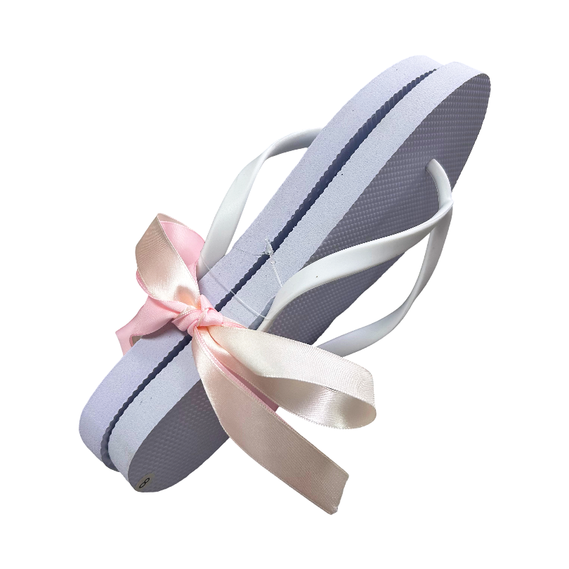 Custom White Ladies Flat Flip-Flops Slippers for Women Ballet slippers for Wedding Bulk with Recyclable Hotel slippers with logo product view