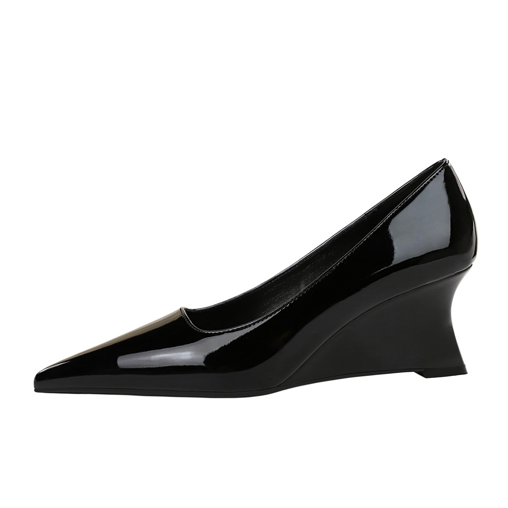 2905-1 BIGTREE European and American Style Fashion Banquet Wedge Shoes Women's Shoes High Heels Wedge Heels Shallow Mouth product view