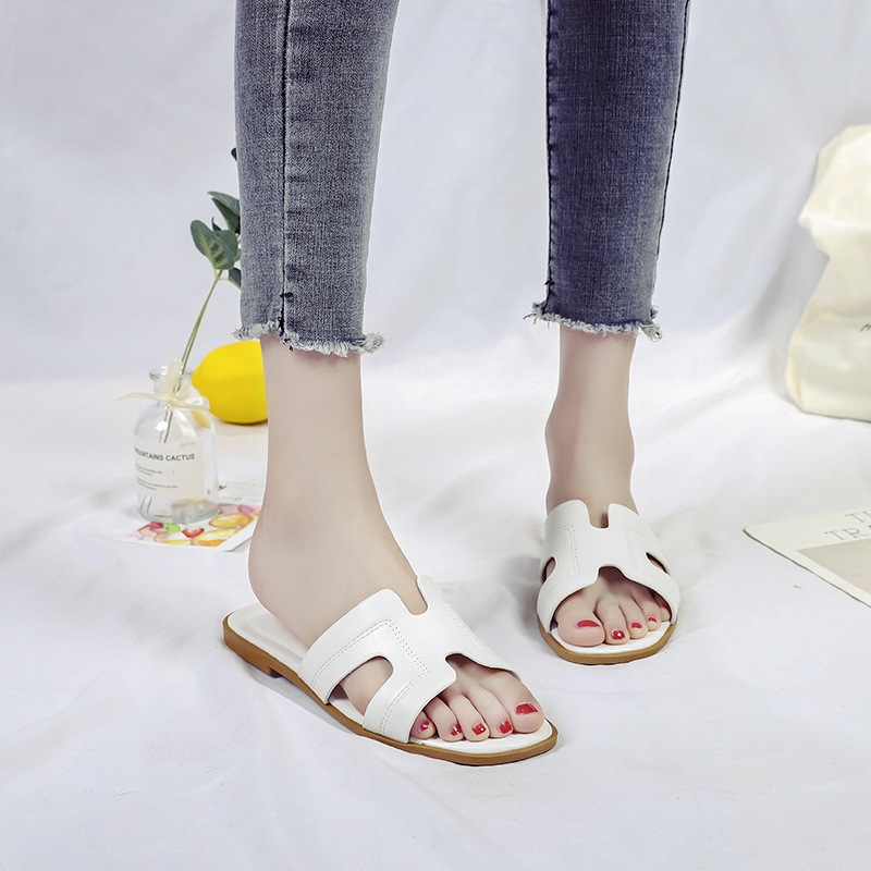 Foreign Trade Simple Style Solid Color Flip-Flops 2023 Spring/Summer Comfortable Outdoor Beach Wear-Resistant Sandals Women detail