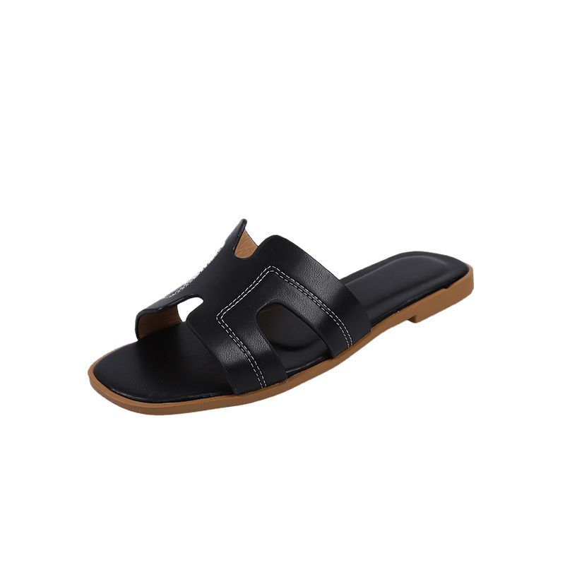 Foreign Trade Simple Style Solid Color Flip-Flops 2023 Spring/Summer Comfortable Outdoor Beach Wear-Resistant Sandals Women product view