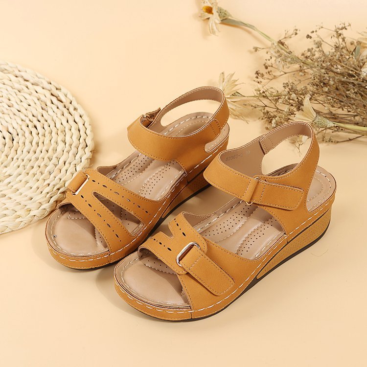 New Plus Size Peep Toe Wedge Sandals Roman Beach Sandals Outdoor Casual Women's Shoes product view