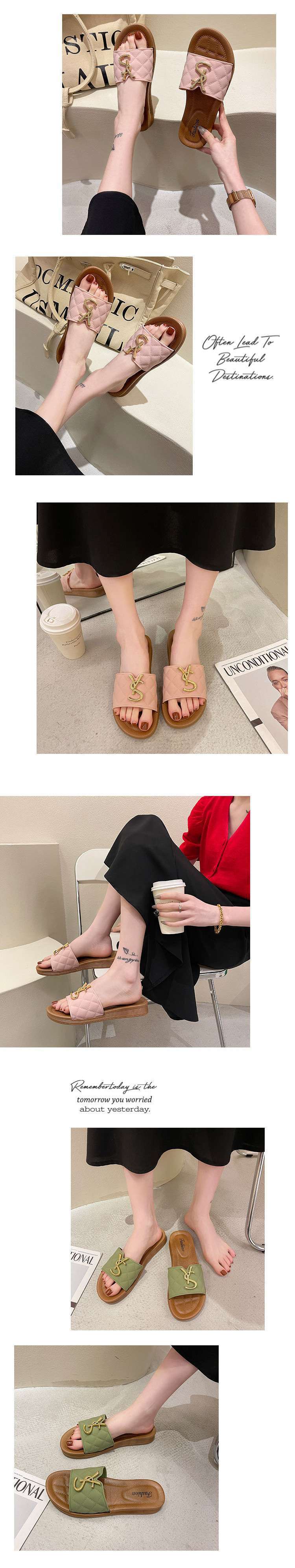 2026 Woman's Fashion Sandals Flat-Bottomed Beach Shoes Ladies Flip-Flops with Anti-Slippery Feature Lighted Summer Season Wear detail
