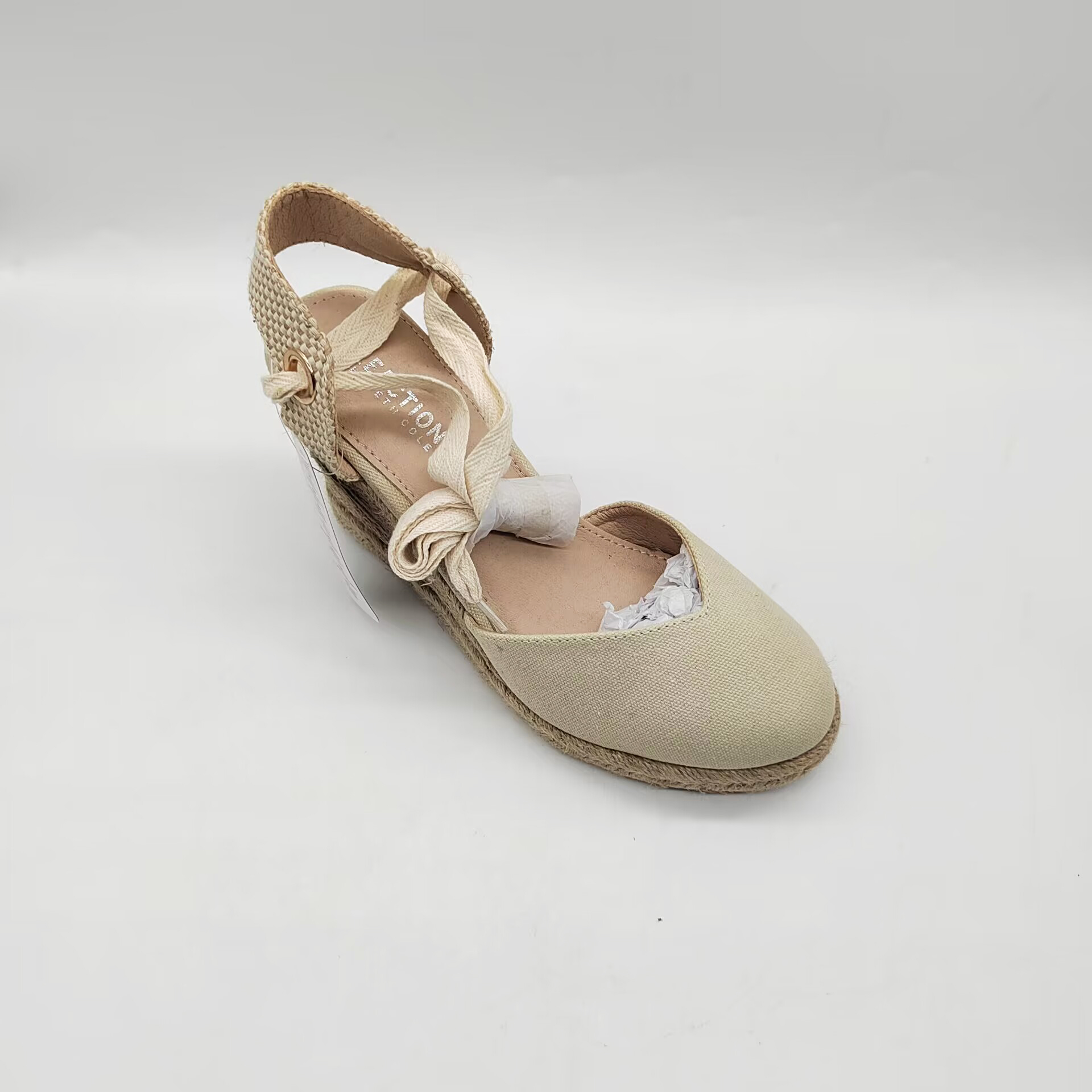 OEM  Customized Platform Wedges Sandals for Women, Classic Soft Ankle-Tie Lace up Espadrilles Shoes product view