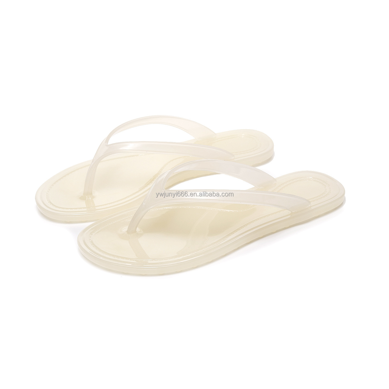 Fashion Versatile Women Plastic Jelly Flip Flops Flat Clip Toe Sandals Casual Outdoor Beach Thong Slippers for Summer detail