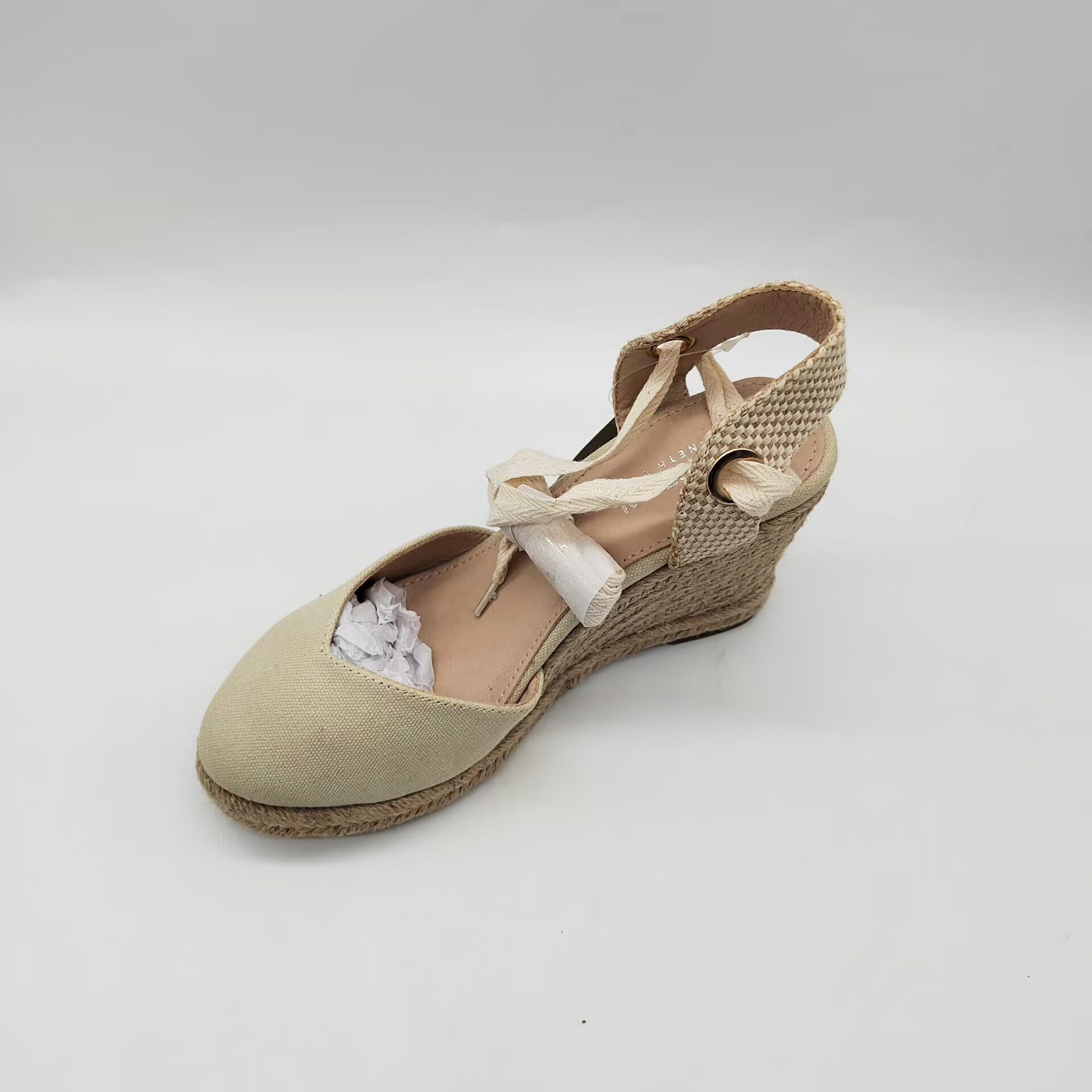 OEM  Customized Platform Wedges Sandals for Women, Classic Soft Ankle-Tie Lace up Espadrilles Shoes product view