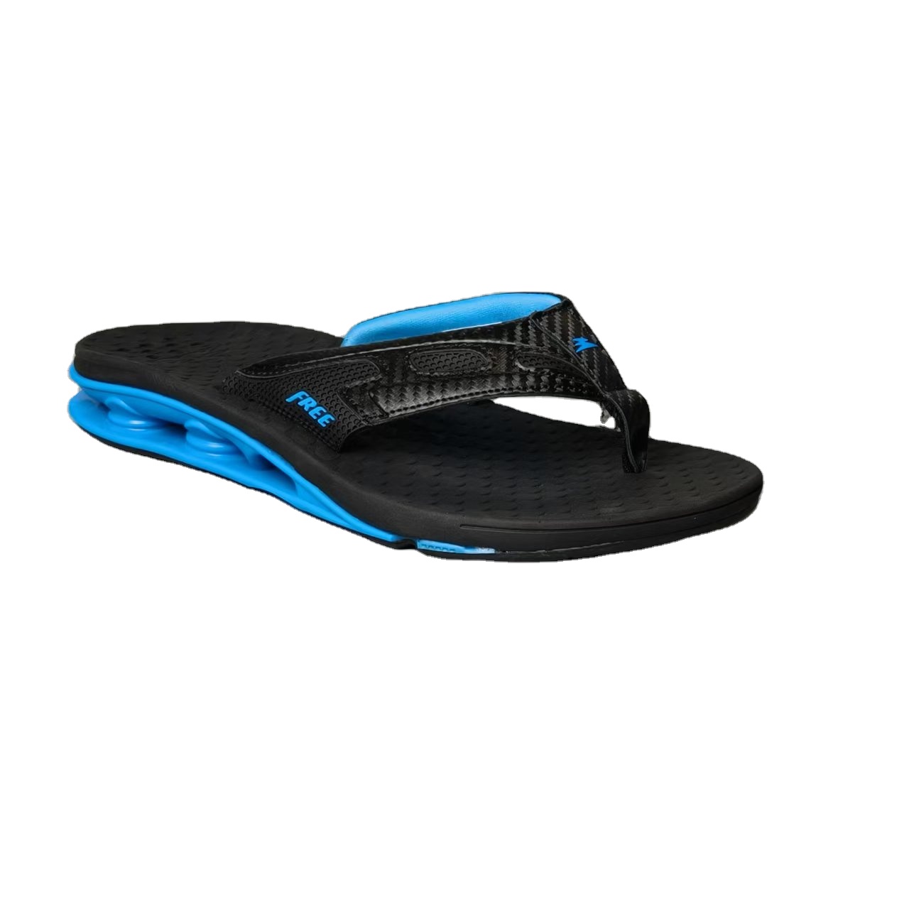 PU Carbon Fiber Pattern 2025 New Fashion Trend Outdoor Vacation Non-Slip Breathable Thick-Soled Bottle Opener Beach Flip-Flops product view