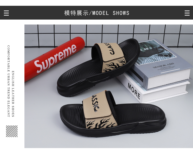 Manufacturers Wholesale Thick Bottom Sporty Outdoor Slippers Flip-flops Winter Summer EVA Outsole Split Leather Upper Cotton detail