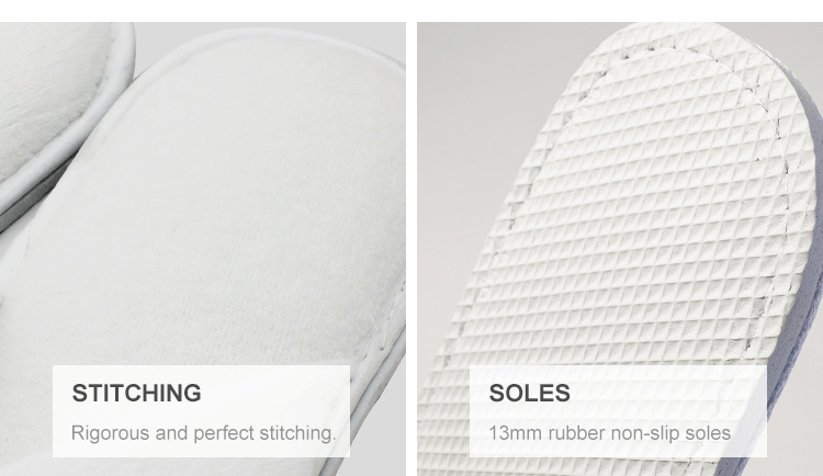 Hotel Disposable Cloth Guesthouse Room Amenities Cut-pile Flip-flops Thickened Non-slip Thong Sandals with Customizable logo detail