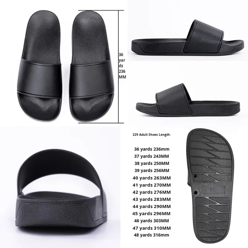 Free Design Custom Printed Logo Personalized Soft Sole One-piece Molding PVC Material Bathroom Pool Slides Slippers detail