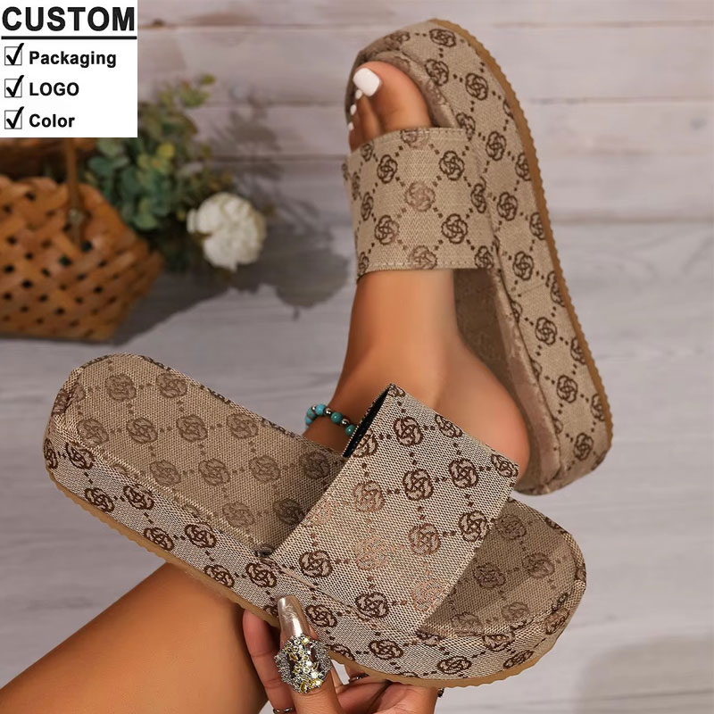 Best Selling 2025 Designer New Summer Wedges Platform Arch Support Shoes Female Flip-Flops Slippers Sandals for Women and Ladies