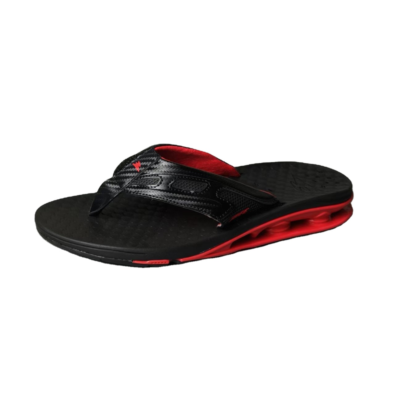 PU Carbon Fiber Pattern 2025 New Fashion Trend Outdoor Vacation Non-Slip Breathable Thick-Soled Bottle Opener Beach Flip-Flops product view