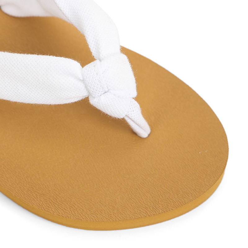 Women EVA Flip Flops Knotted Cloth Strap Lightweight Beach Slippers detail