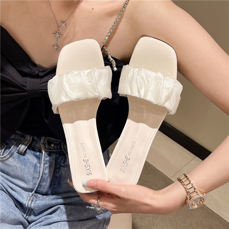 Fashion Women Thick Heeled Flip Flops square Toe Medium Heel Sandals for Summer Outdoor detail