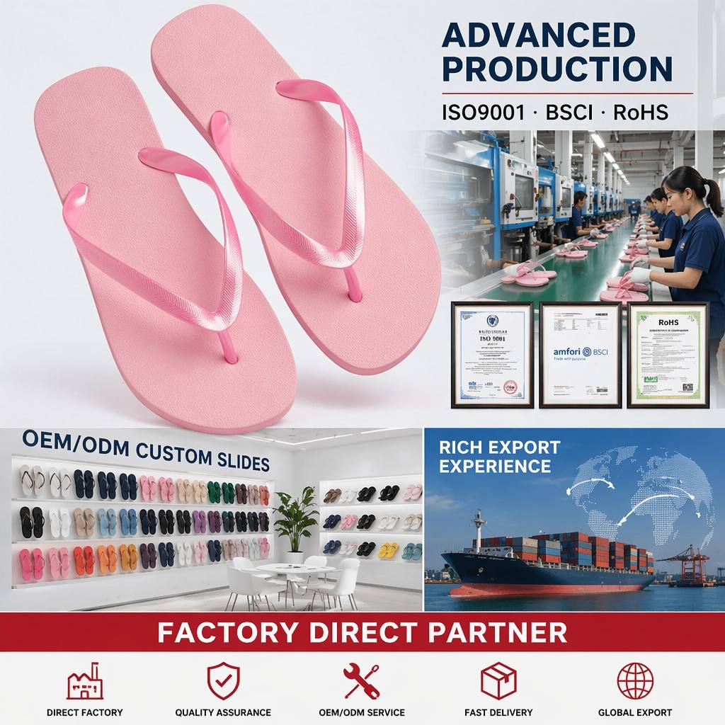 Wholesale Custom Logo EVA Flip Flops OEM Unisex Waterproof Lightweight Slippers for Hotel Beach Pool Party Promotional Event product view