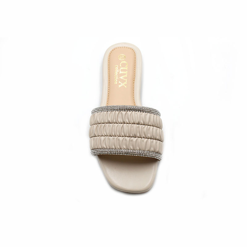 New slippers Women must Wear the Beach in Summer Flip-flops Soft Bottom Folds Striped Rhine-diamond Lady slippers product view