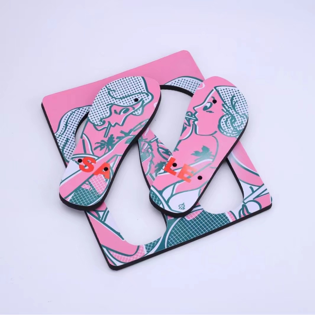 Flip Flop Blanks Heat Press White Rubber Beach Sandals Custom Sublimation slippers for Men Flip-flops Ladies Slipper detail