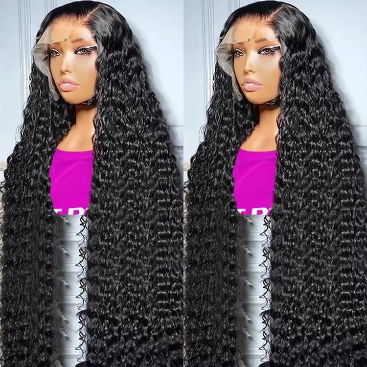Raw Hair Vendor Deep Wave Transparent Lace Fronta Wigs for Women Deep Curly Lace Front Brazilian Human Hair Wigs for Black Women product view