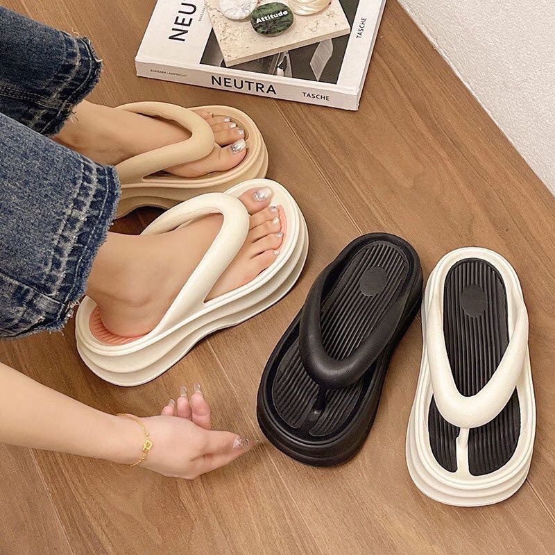 2024 Custom Platform Light Weight Summer Flip Flops for for Women Beach Casual Shoes Height Increasing detail