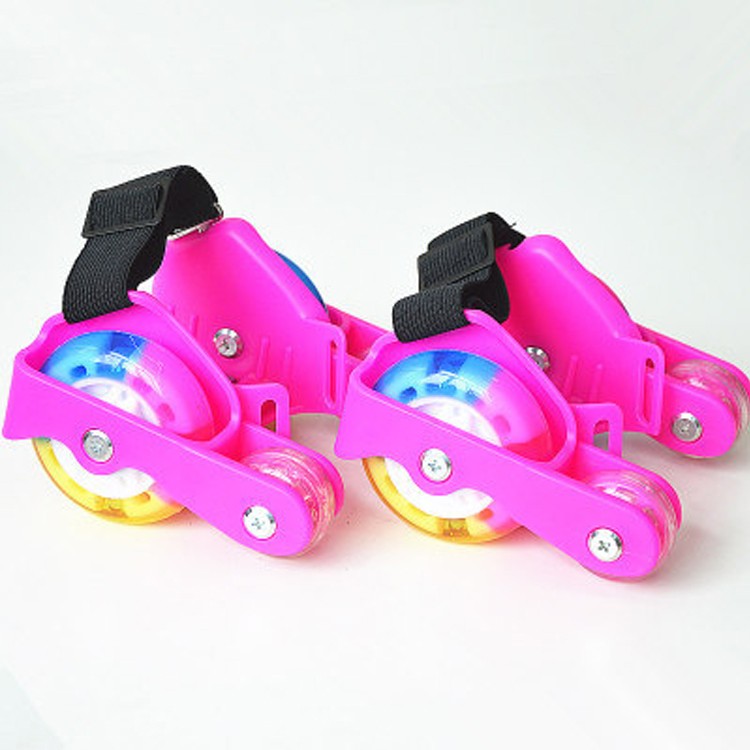 4 Wheels Kids Adjustable Flashing Heel Skates Roller Shoes detail